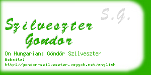 szilveszter gondor business card